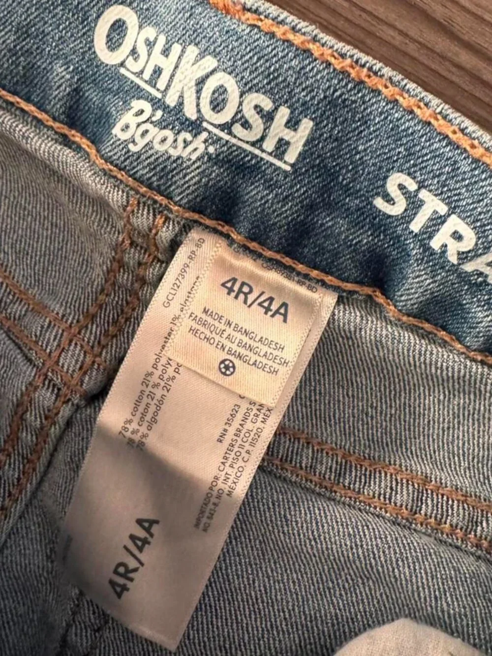 Oshkosh Boys Straight Jeans 4R